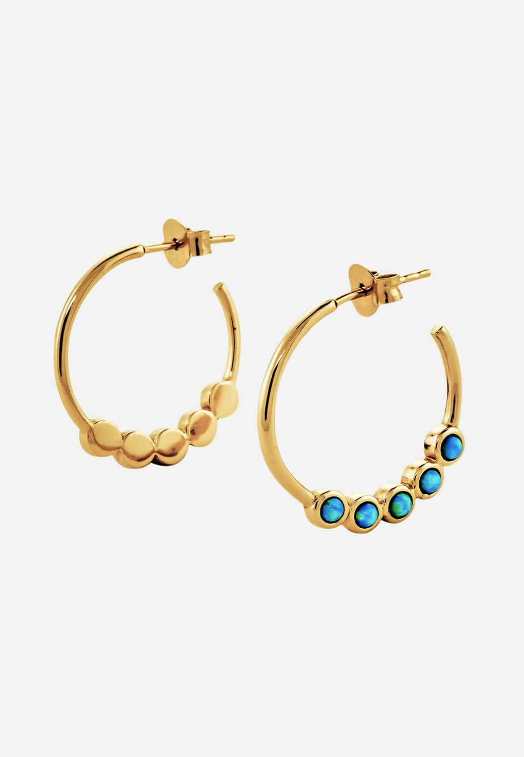 Bianca Blue Fire Opal Hoops