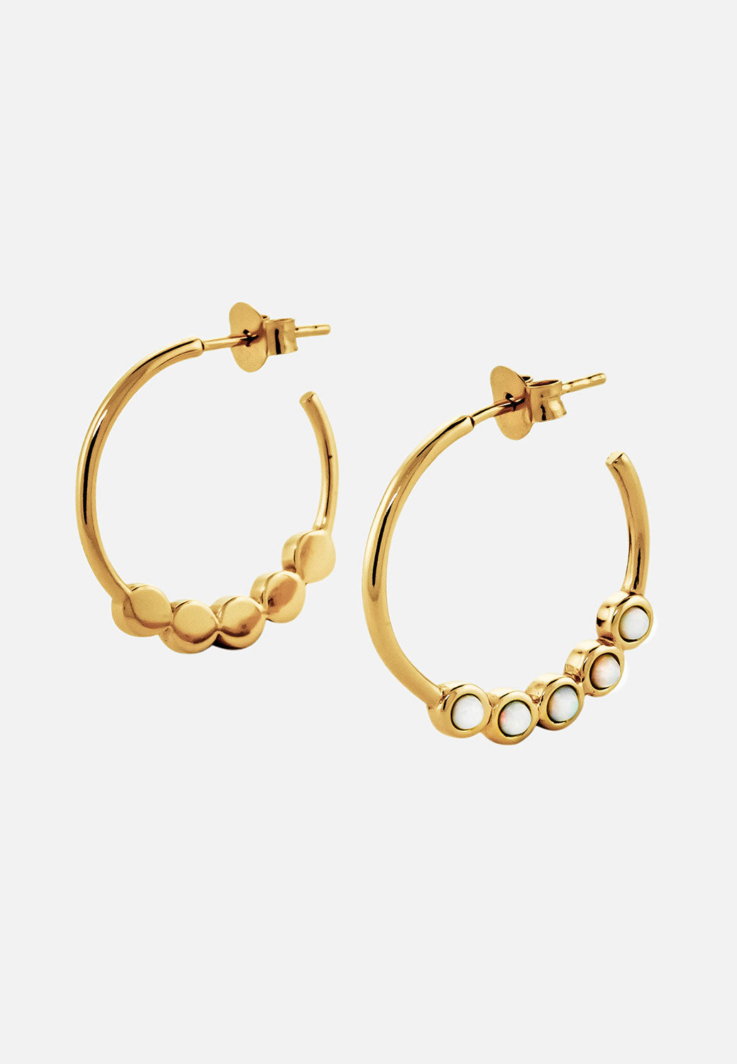 Bianca White Opal Hoops