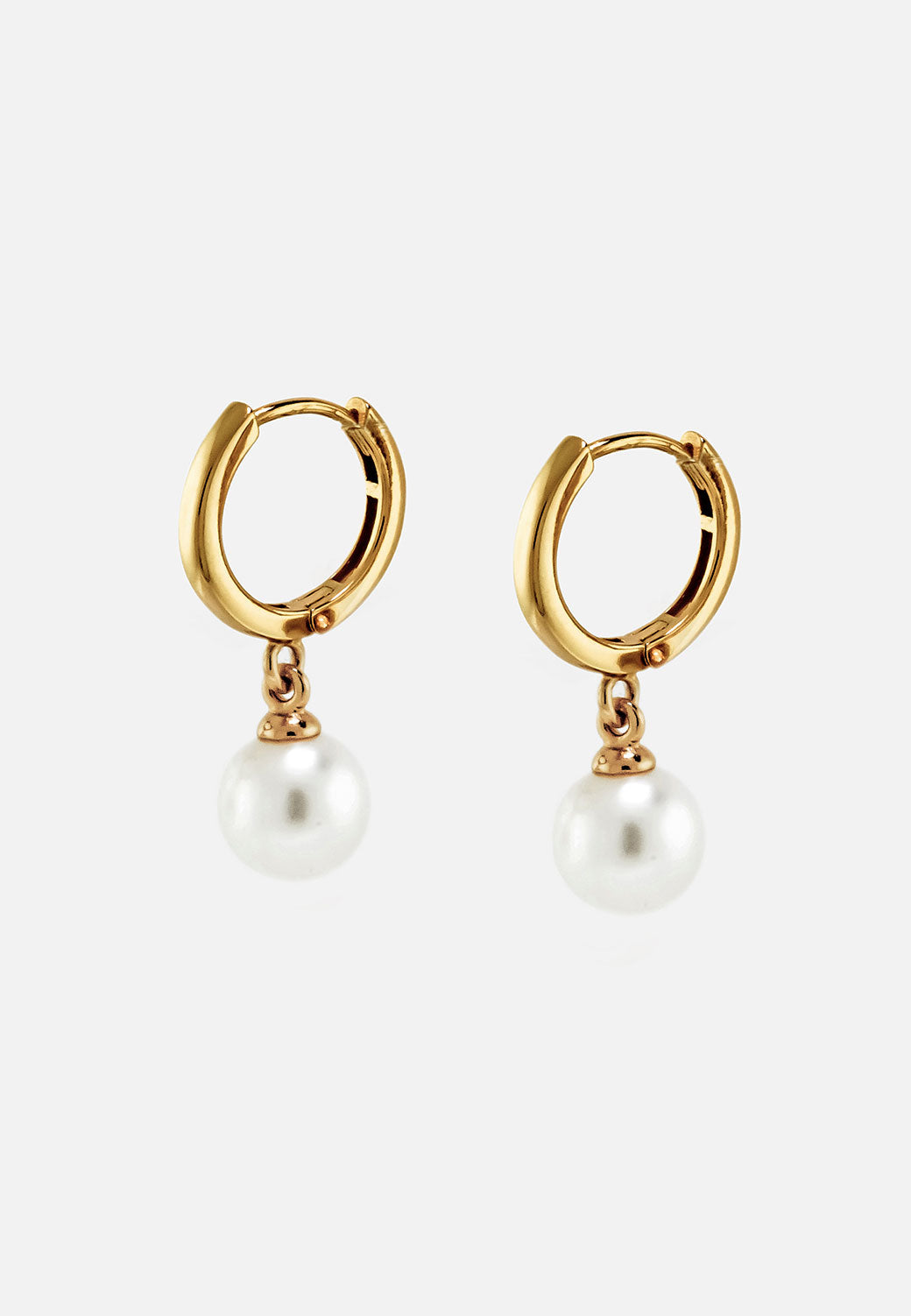 Dani White Pearl Huggie Hoops
