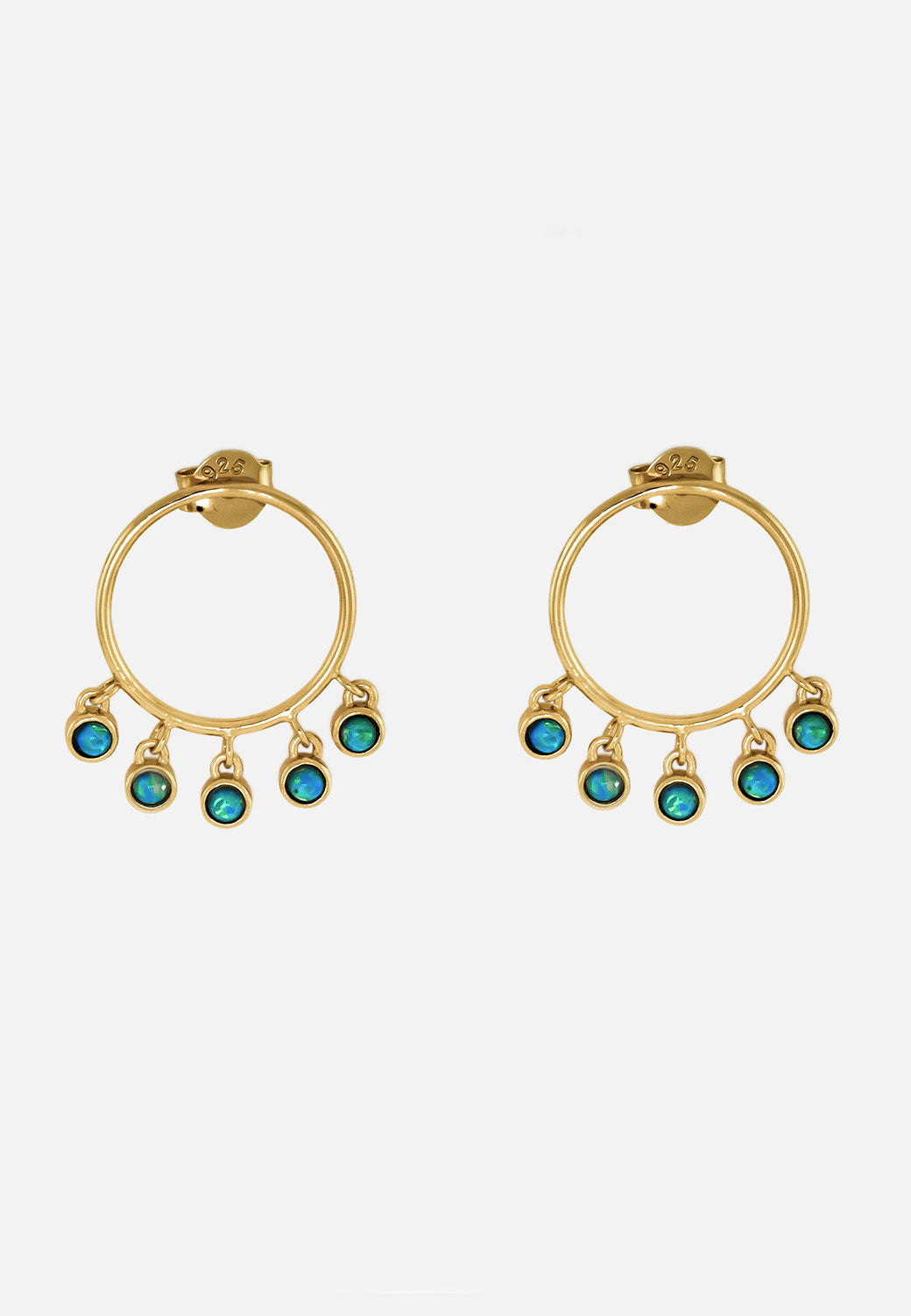 Molly Blue Opal Front Facing Hoops