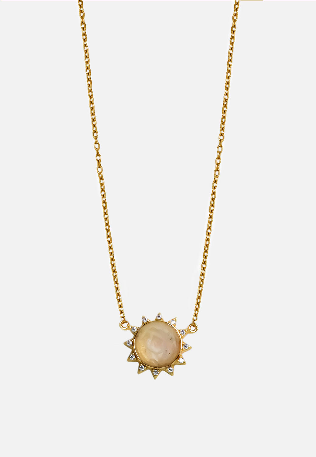 Soleil White CZ and Moonstone Necklace