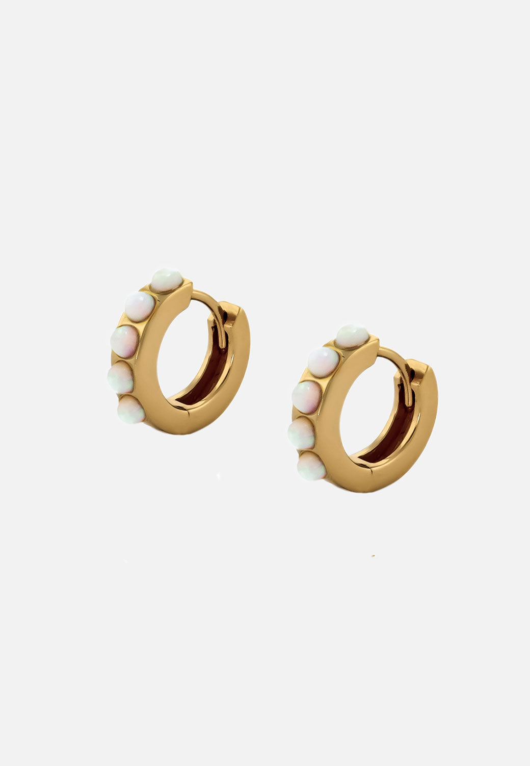 Sophie White Opal Huggie Hoops